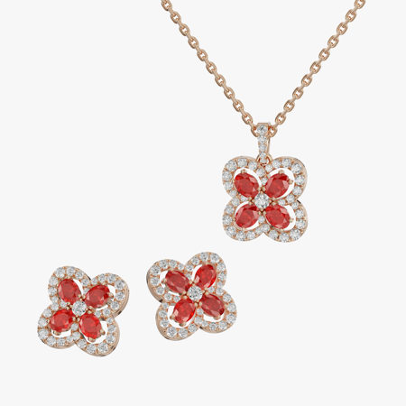 Hortensia Ruby Jewelry Half Set